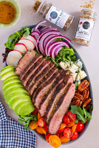 COFFEE SALT Steak Salad with DOUBLE ONION + ROASTED GARLIC Vinaigrette