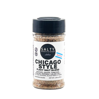 A perfect blend of our Award Winning Zesty Pickle and Celery Salts with all the toppings from a Famous Chicago Style Hot Dog including Mustard, Onion, Tomato and Peppers. So delicious!