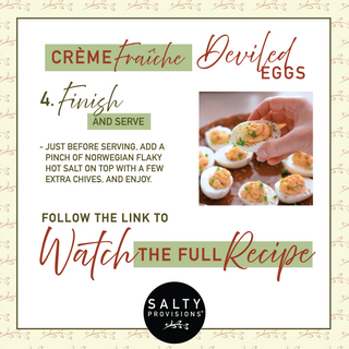 Creme Fraiche Deviled Eggs - Step 4: Finish Serve - Salty Provisions