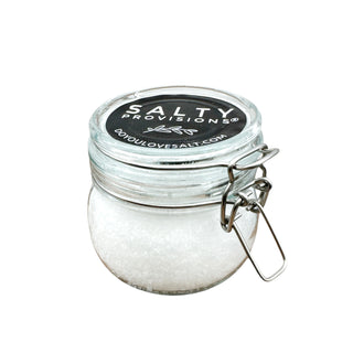 This is a product shot of the Salty Provisions Norwegian Flaky Sea Salt available at doyoulovesalt.com.