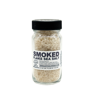 One of Salty Provisions premium flavors, this Small batch smoked flake sea salt, cold smoked with maple, hickory, oak and mesquite hardwoods. 2 OZ GLASS JAR 