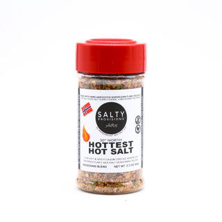 Our HOTTEST HOT SALT has the same great flavor profile of Award Winning HOT SALT flavor but with extra kick. Heat and flavor! Made with Louisiana inspired flavors and Norwegian Flake Sea Salt by Salty Provisions.